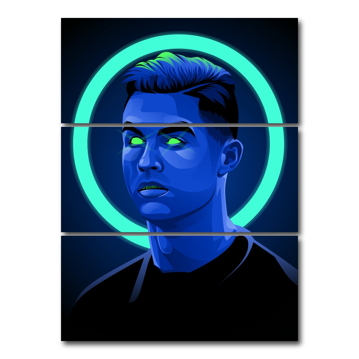 AUTO-MOCKUP WHITE | Cristiano Ronaldo | 3 Piece | Gallery Wrap Canvas | group=8x18_stacked