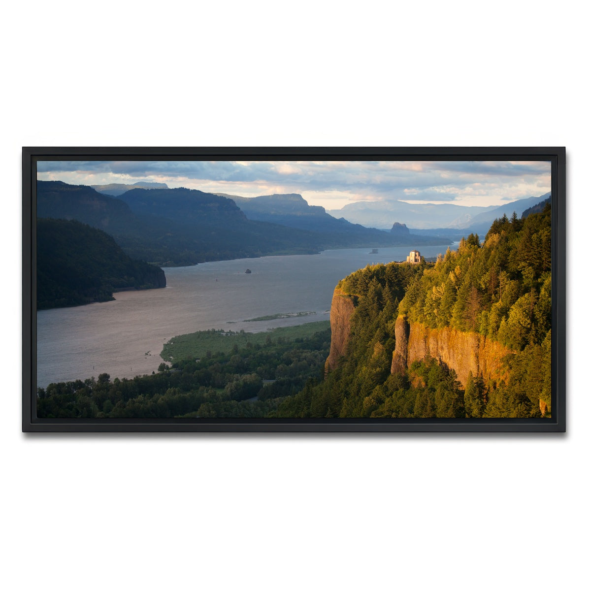 AUTO-MOCKUP WHITE | Crown Point - Columbia river Gorge | 1 Piece | Black Framed Canvas | group=2x1