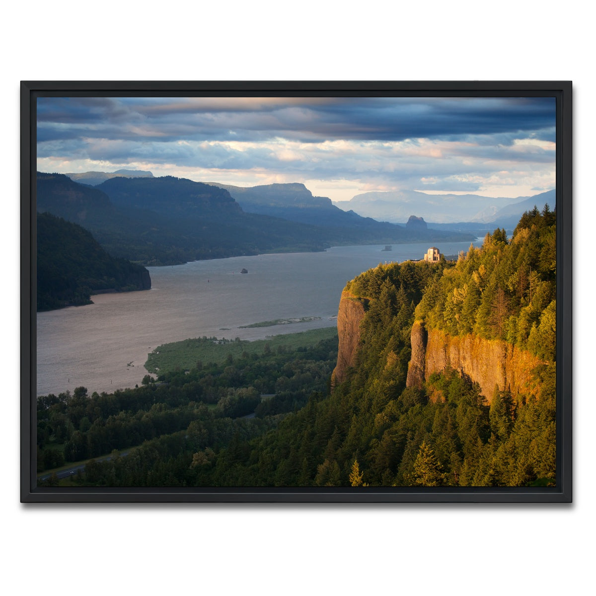 AUTO-MOCKUP WHITE | Crown Point - Columbia river Gorge | 1 Piece | Black Framed Canvas | group=4x3