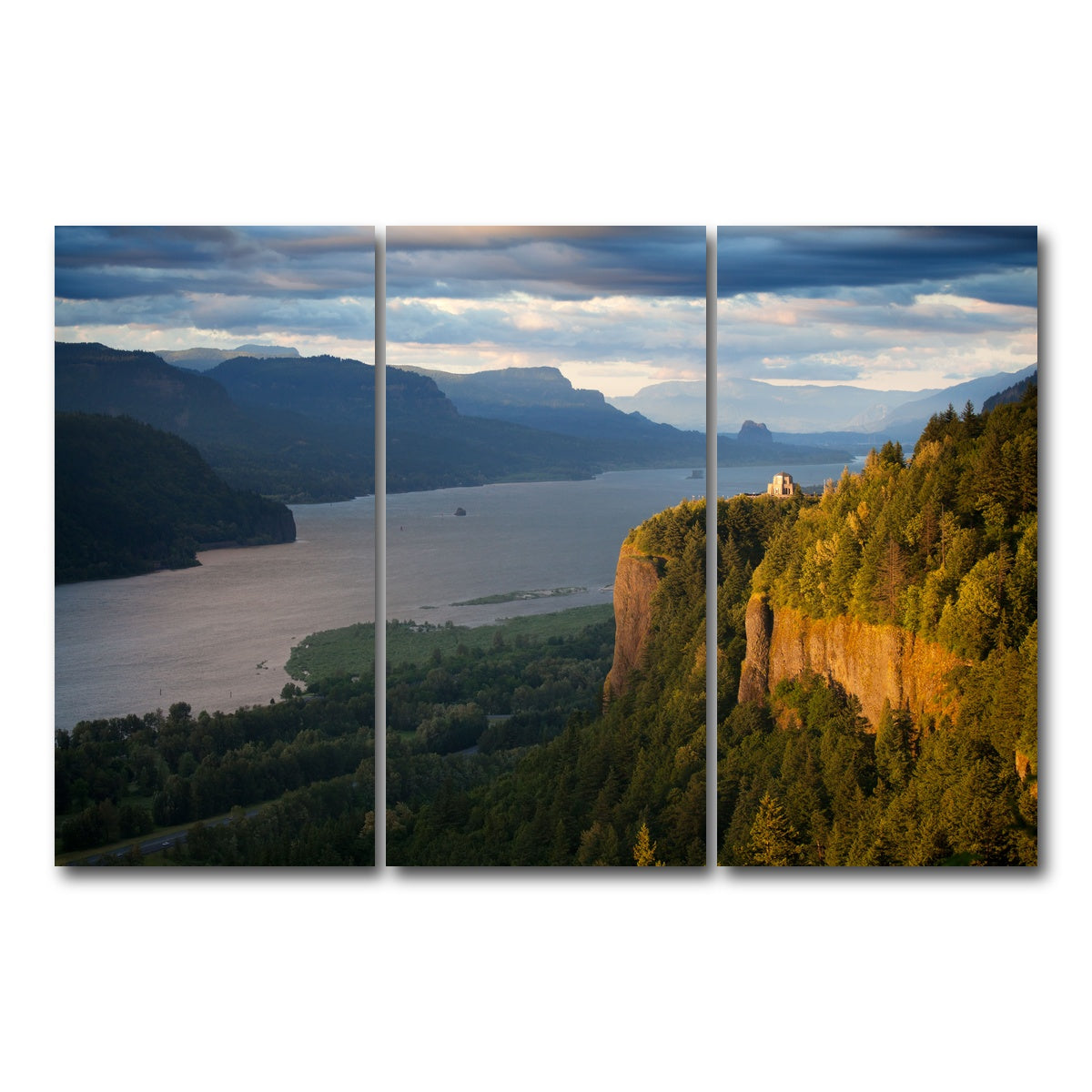AUTO-MOCKUP WHITE | Crown Point - Columbia river Gorge | 3 Piece | Gallery Wrap Canvas | group=12x24