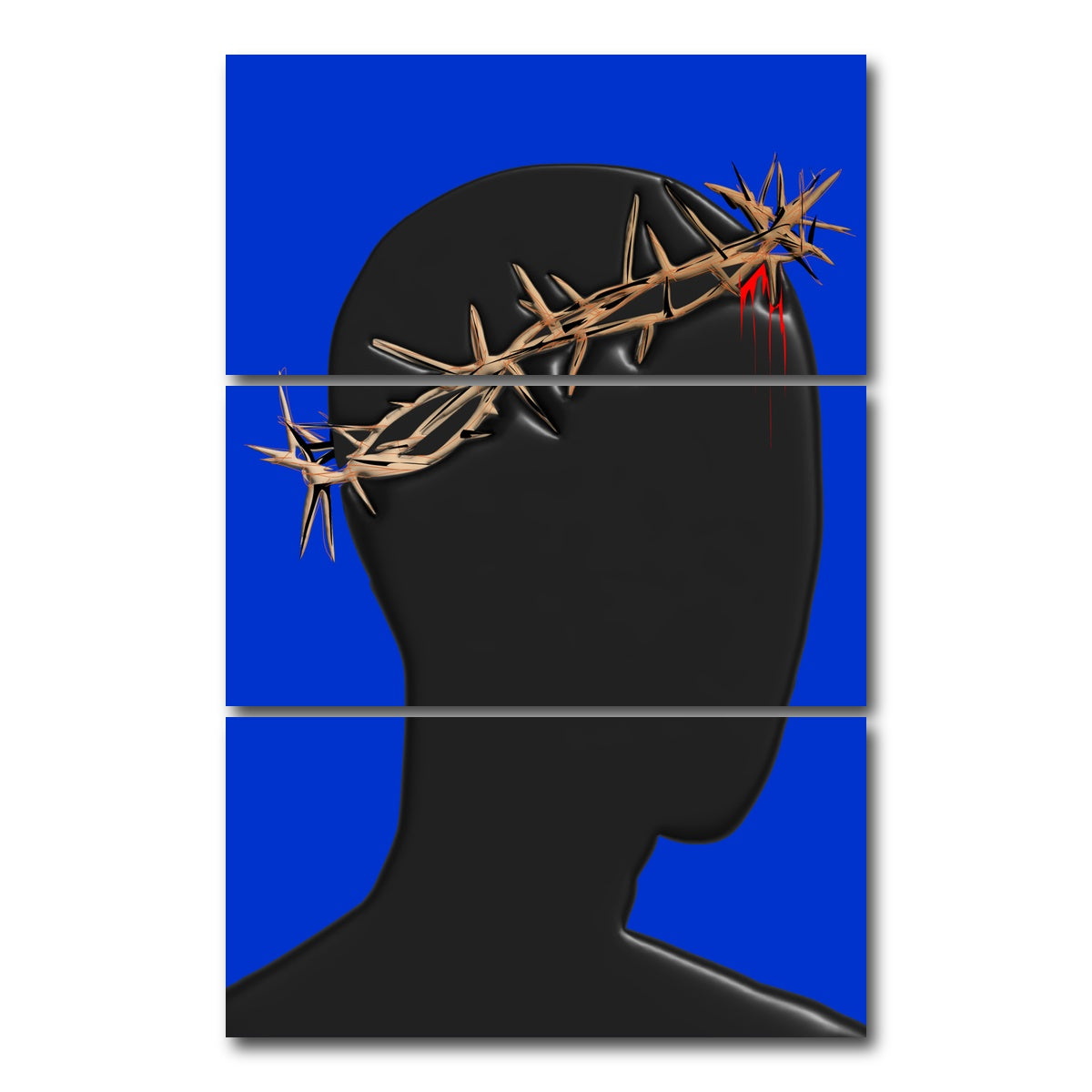 AUTO-MOCKUP WHITE | Crown of Thorns Blood | 3 Piece | Gallery Wrap Canvas | group=12x24_stacked