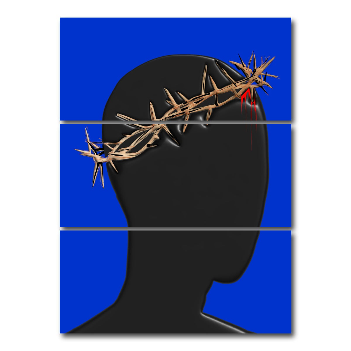 AUTO-MOCKUP WHITE | Crown of Thorns Blood | 3 Piece | Gallery Wrap Canvas | group=8x18_stacked