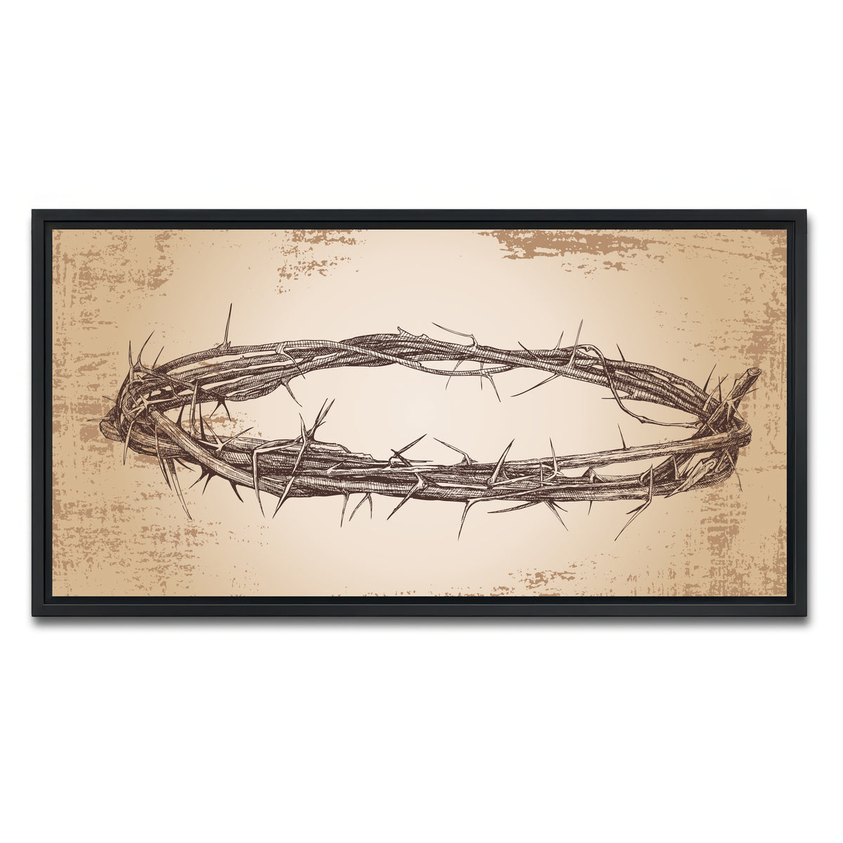 AUTO-MOCKUP WHITE | Crown of thorns vintage | 1 Piece | Black Framed Canvas | group=2x1