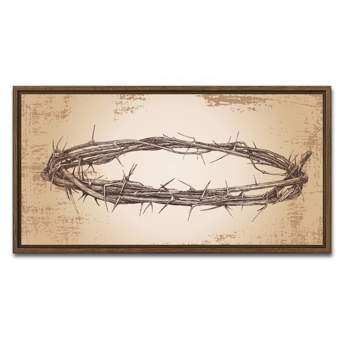 AUTO-MOCKUP WHITE | Crown of thorns vintage | 1 Piece | Walnut Framed Canvas | group=2x1