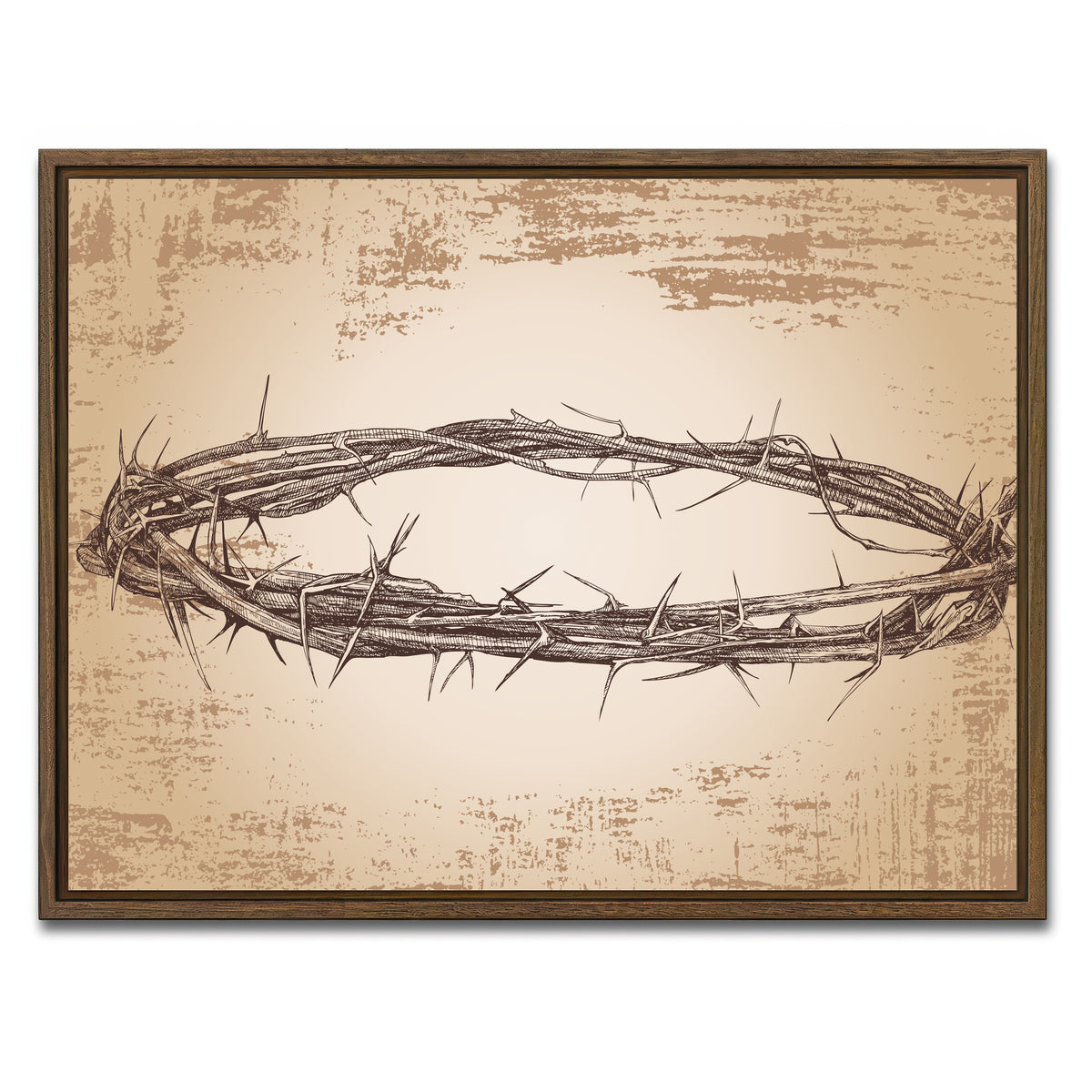 AUTO-MOCKUP WHITE | Crown of thorns vintage | 1 Piece | Walnut Framed Canvas | group=4x3