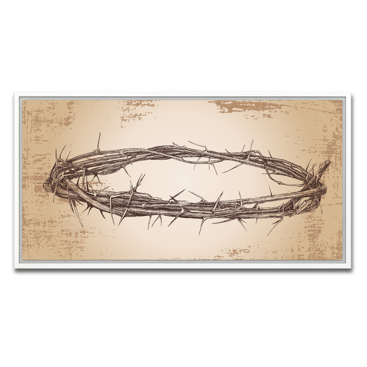 AUTO-MOCKUP WHITE | Crown of thorns vintage | 1 Piece | White Framed Canvas | group=2x1