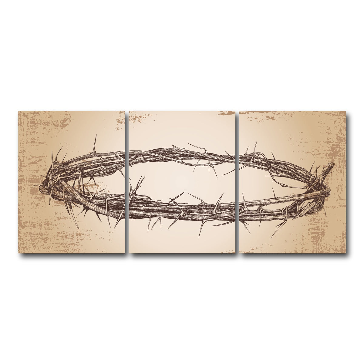 AUTO-MOCKUP WHITE | Crown of thorns vintage | 3 Piece | Gallery Wrap Canvas | group=18x24