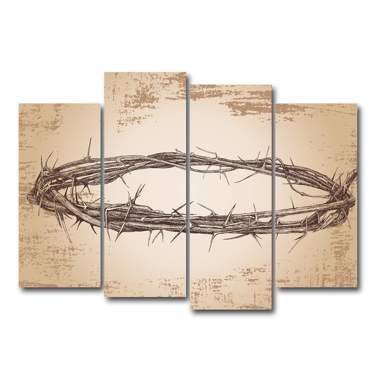 AUTO-MOCKUP WHITE | Crown of thorns vintage | 4 Piece | Gallery Wrap Canvas | group=4_normal