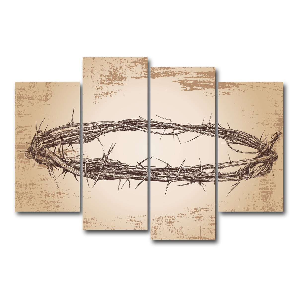 AUTO-MOCKUP WHITE | Crown of thorns vintage | 4 Piece | Gallery Wrap Canvas | group=4_short