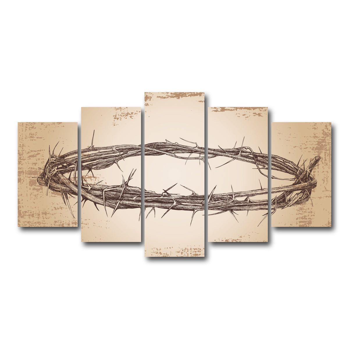 AUTO-MOCKUP WHITE | Crown of thorns vintage | 5 Piece | Gallery Wrap Canvas | group=5_normal