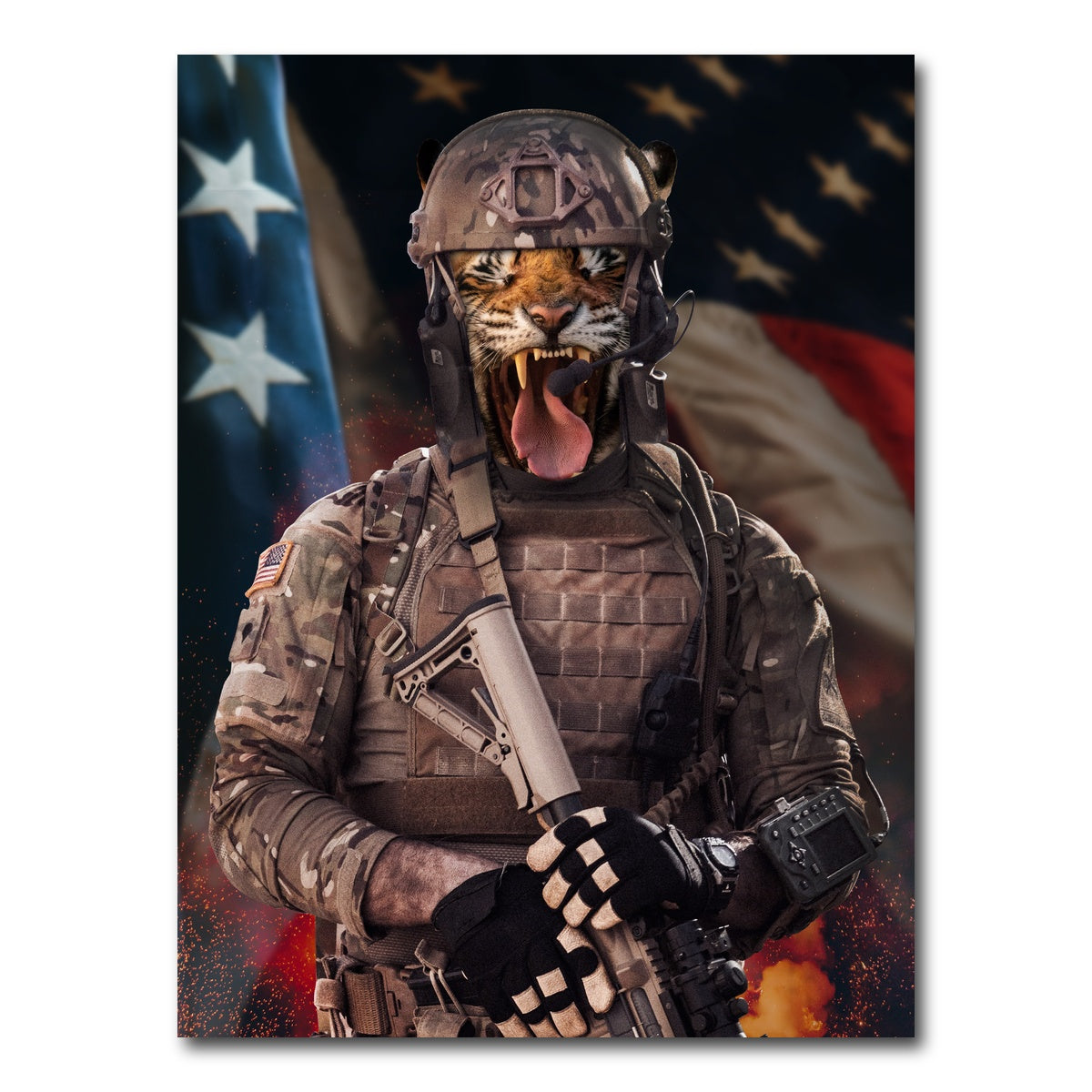 AUTO-MOCKUP WHITE | Cry Tiger Soldier | 1 Piece | Gallery Wrap Canvas | group=3x4