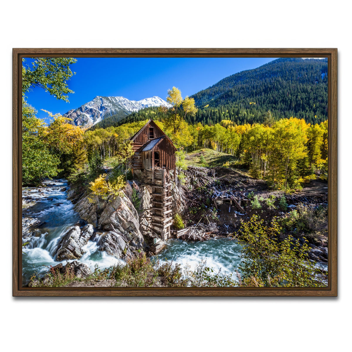 AUTO-MOCKUP WHITE | Crystal Mill | 1 Piece | Walnut Framed Canvas | group=4x3