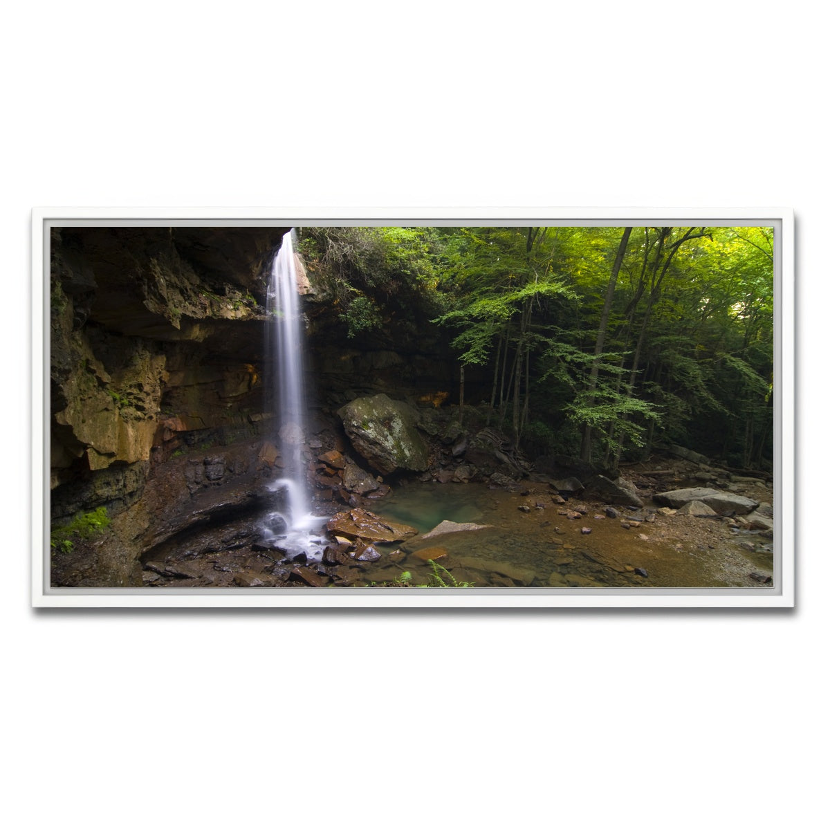 AUTO-MOCKUP WHITE | Cucumber Falls in Ohiopyle State Park | 1 Piece | White Framed Canvas | group=2x1