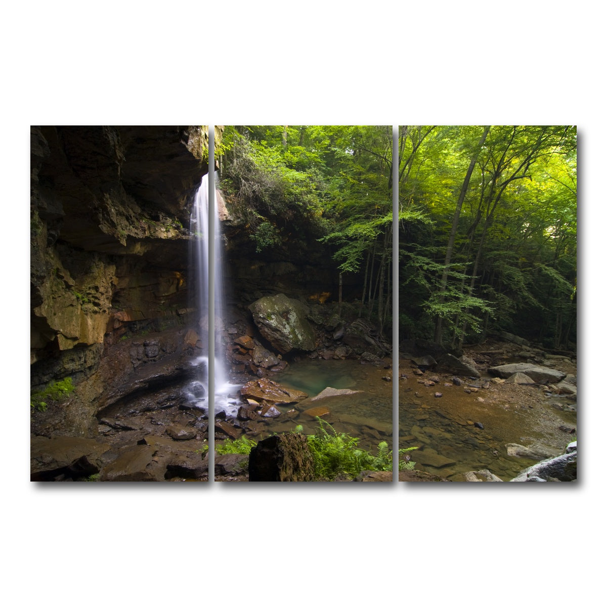 AUTO-MOCKUP WHITE | Cucumber Falls in Ohiopyle State Park | 3 Piece | Gallery Wrap Canvas | group=12x24