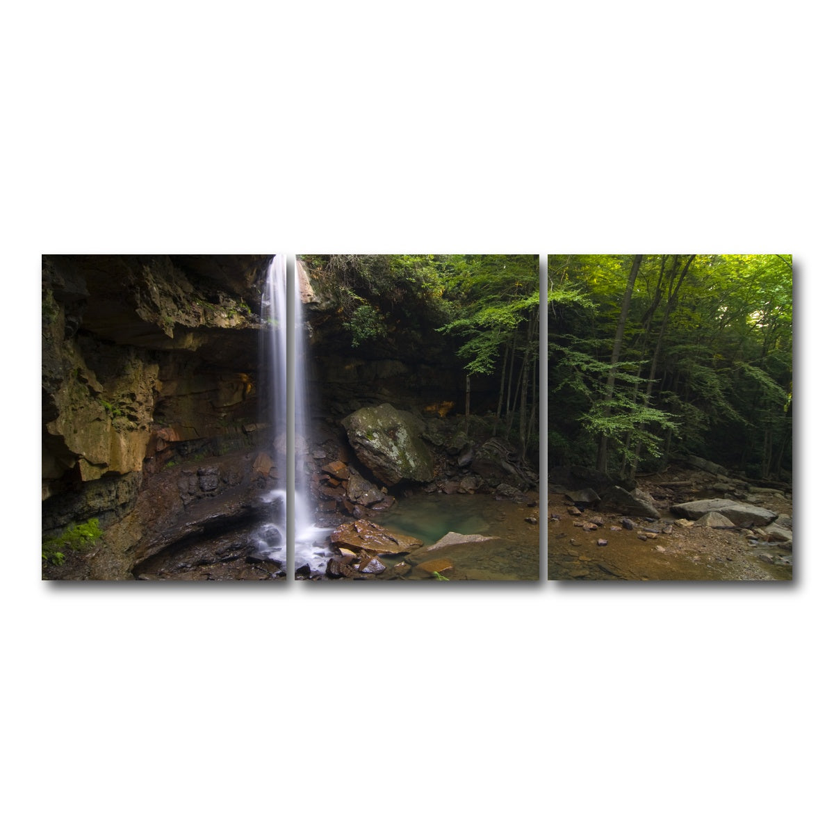 AUTO-MOCKUP WHITE | Cucumber Falls in Ohiopyle State Park | 3 Piece | Gallery Wrap Canvas | group=18x24