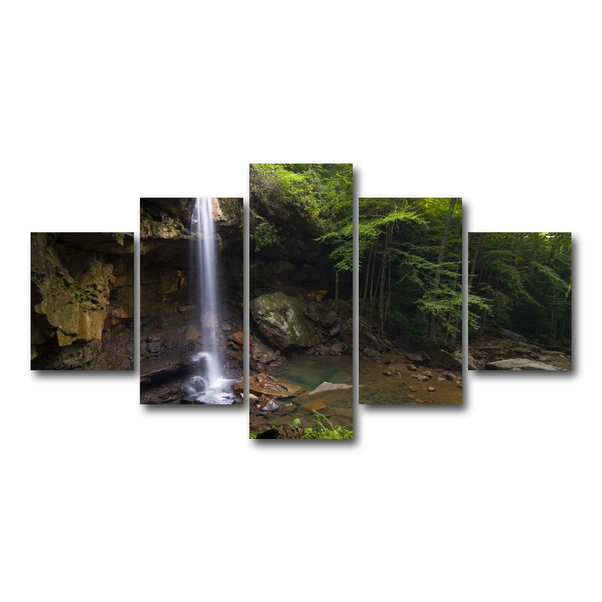 AUTO-MOCKUP WHITE | Cucumber Falls in Ohiopyle State Park | 5 Piece | Gallery Wrap Canvas | group=5_short