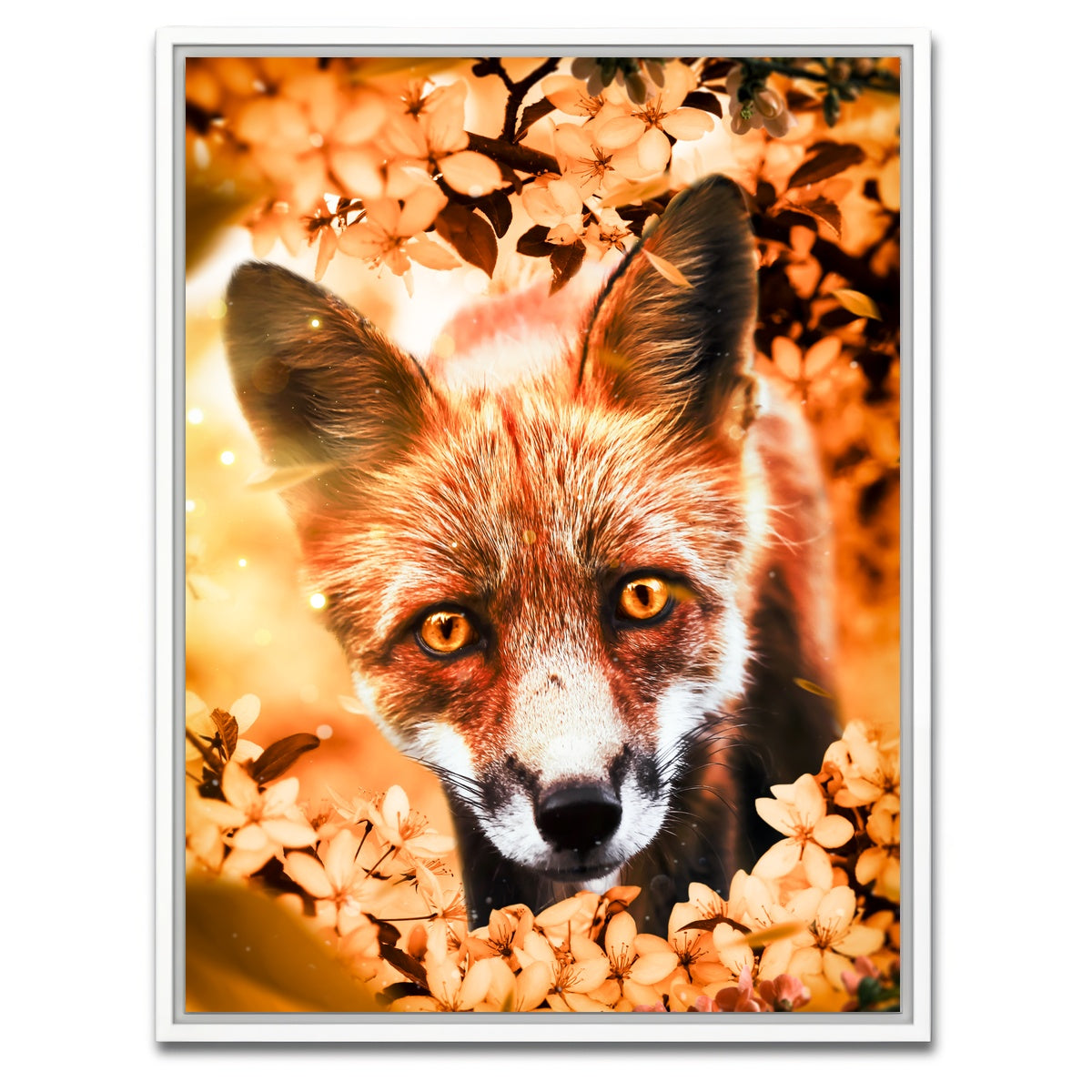 AUTO-MOCKUP WHITE | Curious fox | 1 Piece | White Framed Canvas | group=3x4