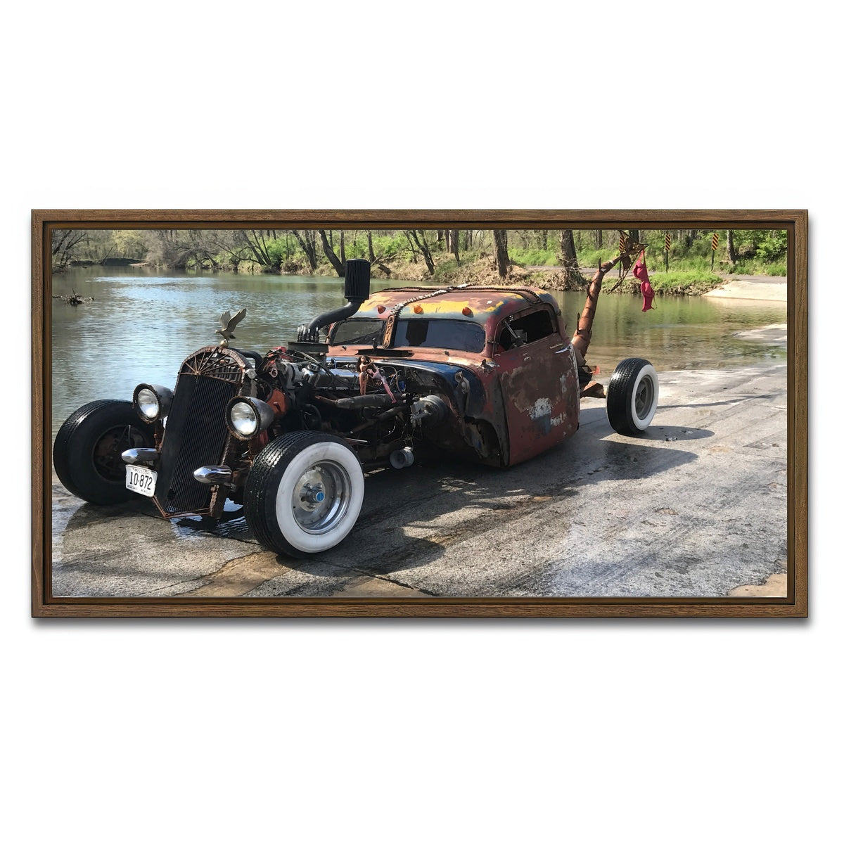 AUTO-MOCKUP WHITE | Custom Rat Rod | 1 Piece | Walnut Framed Canvas | group=2x1