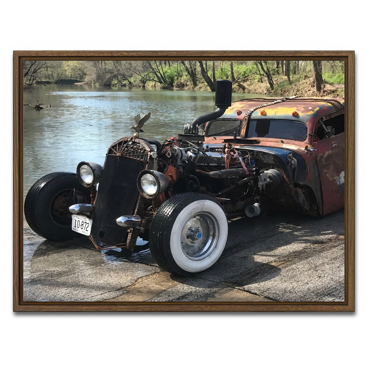 AUTO-MOCKUP WHITE | Custom Rat Rod | 1 Piece | Walnut Framed Canvas | group=4x3