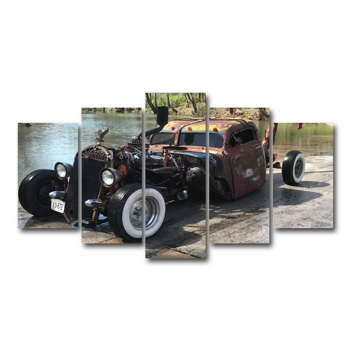 AUTO-MOCKUP WHITE | Custom Rat Rod | 5 Piece | Gallery Wrap Canvas | group=5_normal