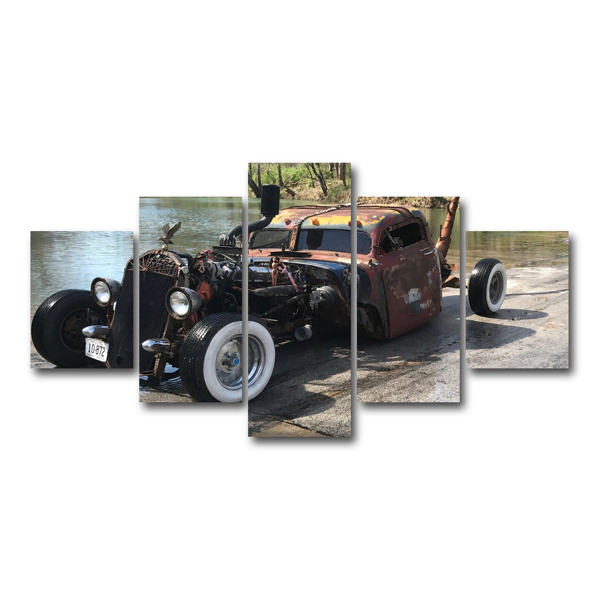 AUTO-MOCKUP WHITE | Custom Rat Rod | 5 Piece | Gallery Wrap Canvas | group=5_short