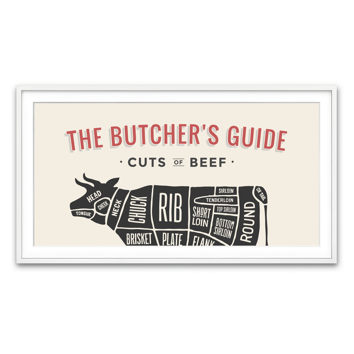 Framed Print 2x1 White