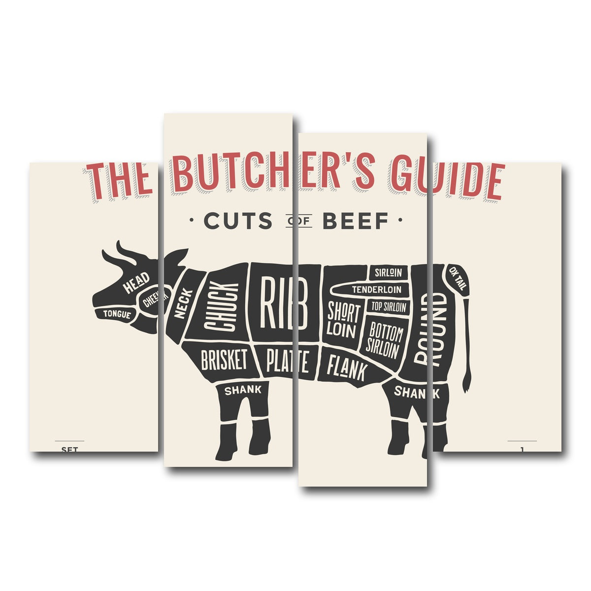 AUTO-MOCKUP WHITE | Cuts of Beef | 4 Piece | Gallery Wrap Canvas | group=4_normal