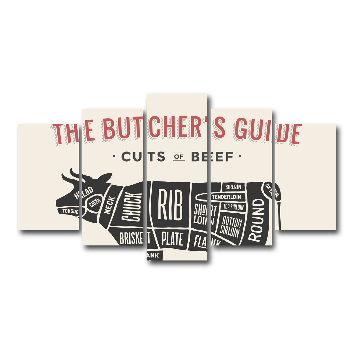 AUTO-MOCKUP WHITE | Cuts of Beef | 5 Piece | Gallery Wrap Canvas | group=5_normal