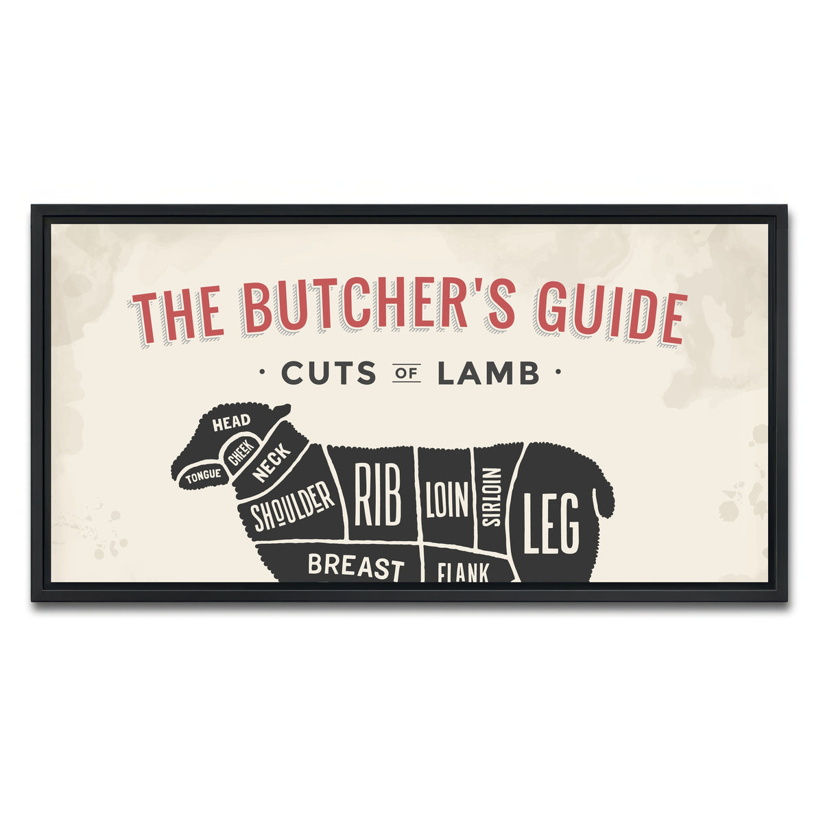 AUTO-MOCKUP WHITE | Cuts of Lamb | 1 Piece | Black Framed Canvas | group=2x1