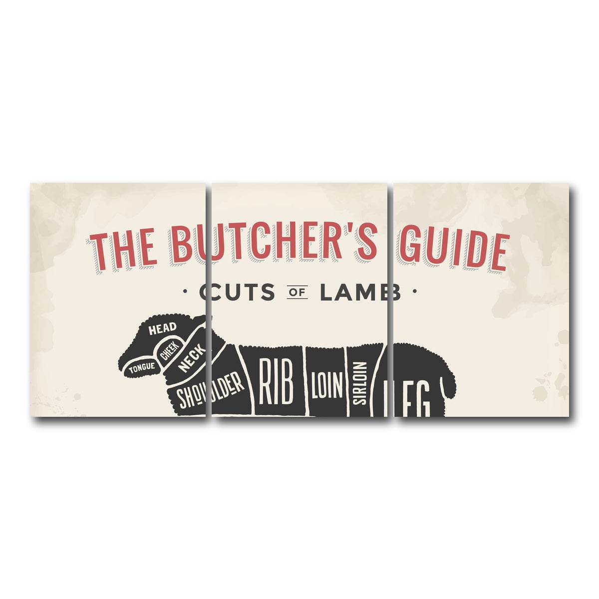 AUTO-MOCKUP WHITE | Cuts of Lamb | 3 Piece | Gallery Wrap Canvas | group=18x24