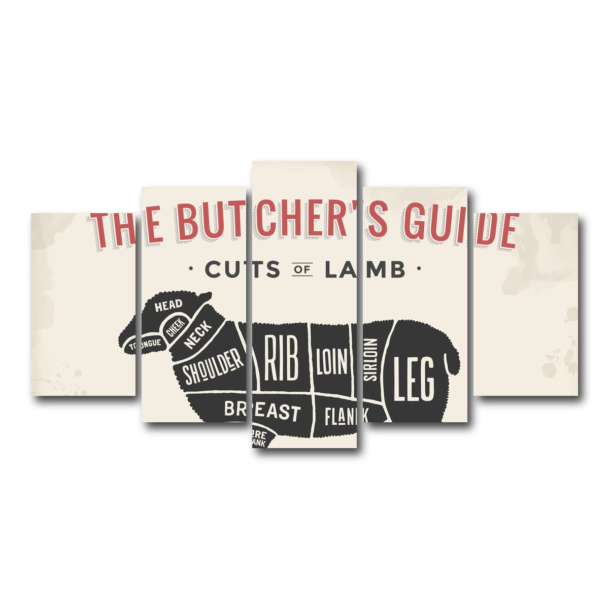 AUTO-MOCKUP WHITE | Cuts of Lamb | 5 Piece | Gallery Wrap Canvas | group=5_normal