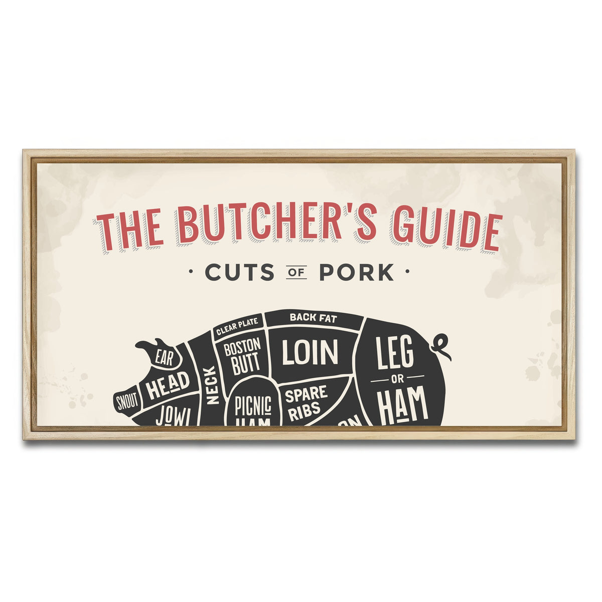 AUTO-MOCKUP WHITE | Cuts of Pork | 1 Piece | Natural Framed Canvas | group=2x1