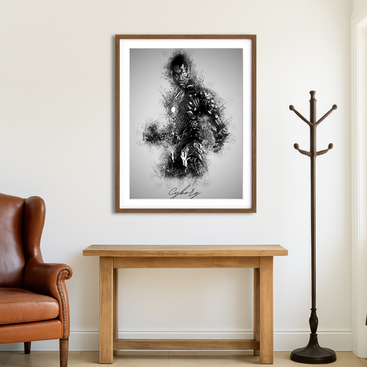 AUTO-MOCKUP ROOM | Cyborg Wall Art