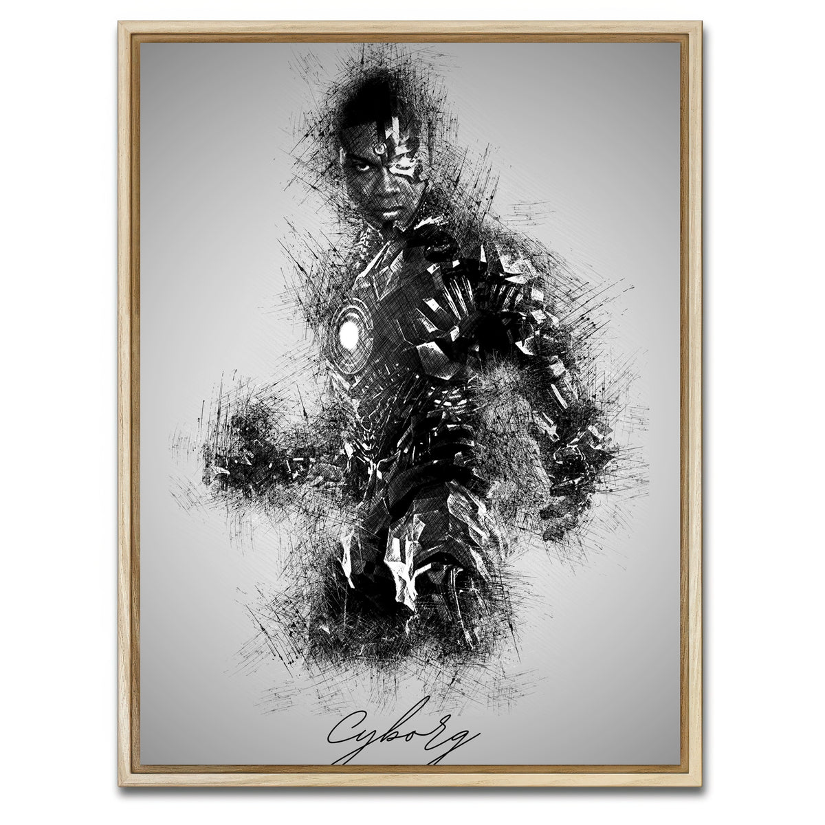 AUTO-MOCKUP WHITE | Cyborg | 1 Piece | Natural Framed Canvas | group=3x4