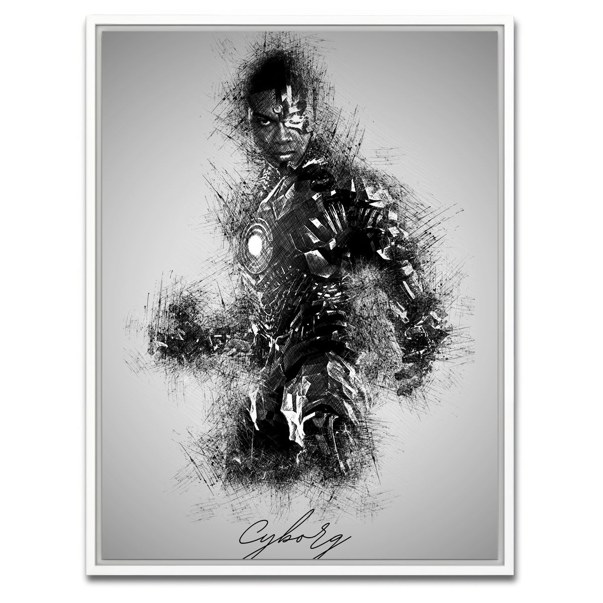 AUTO-MOCKUP WHITE | Cyborg | 1 Piece | White Framed Canvas | group=3x4