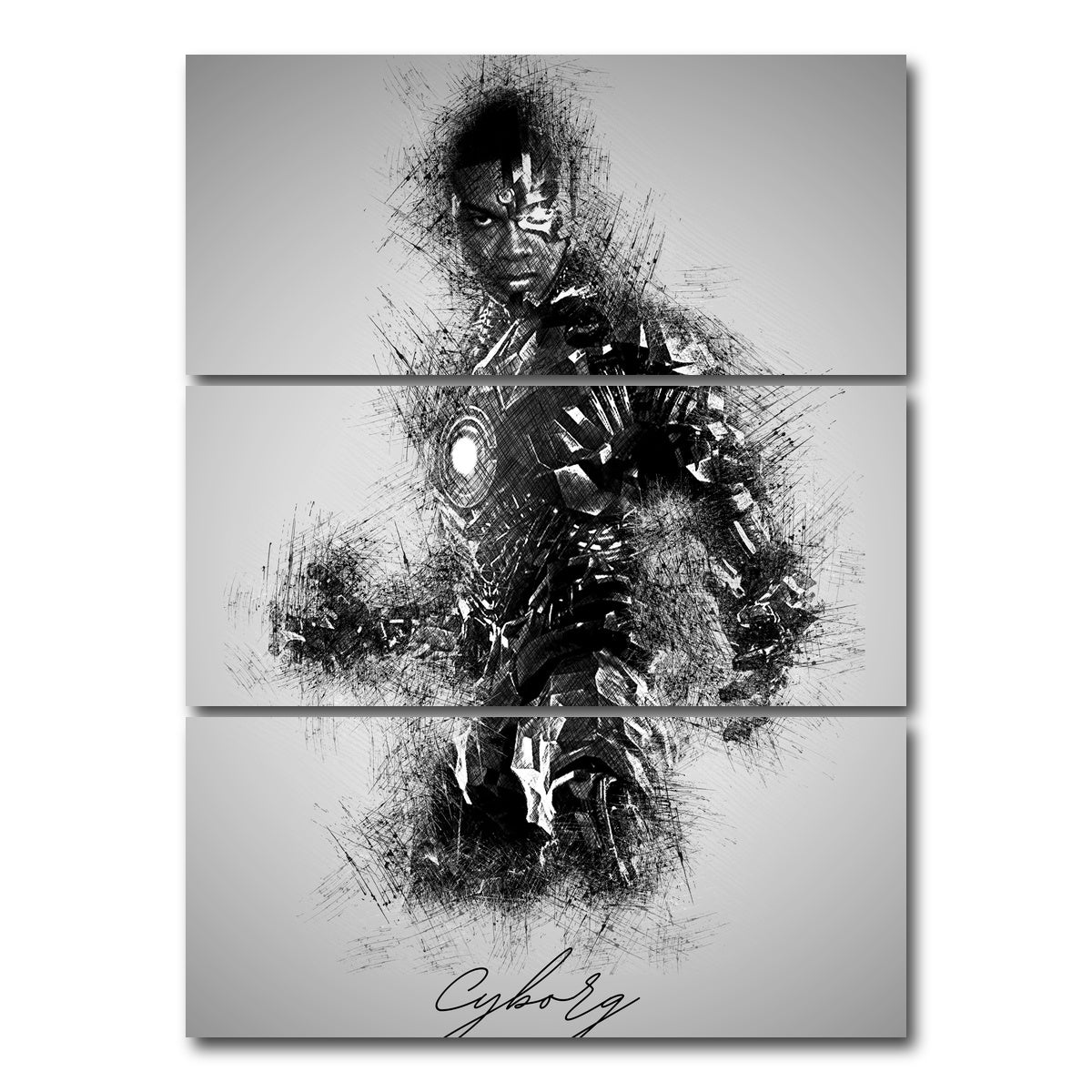AUTO-MOCKUP WHITE | Cyborg | 3 Piece | Gallery Wrap Canvas | group=8x18_stacked
