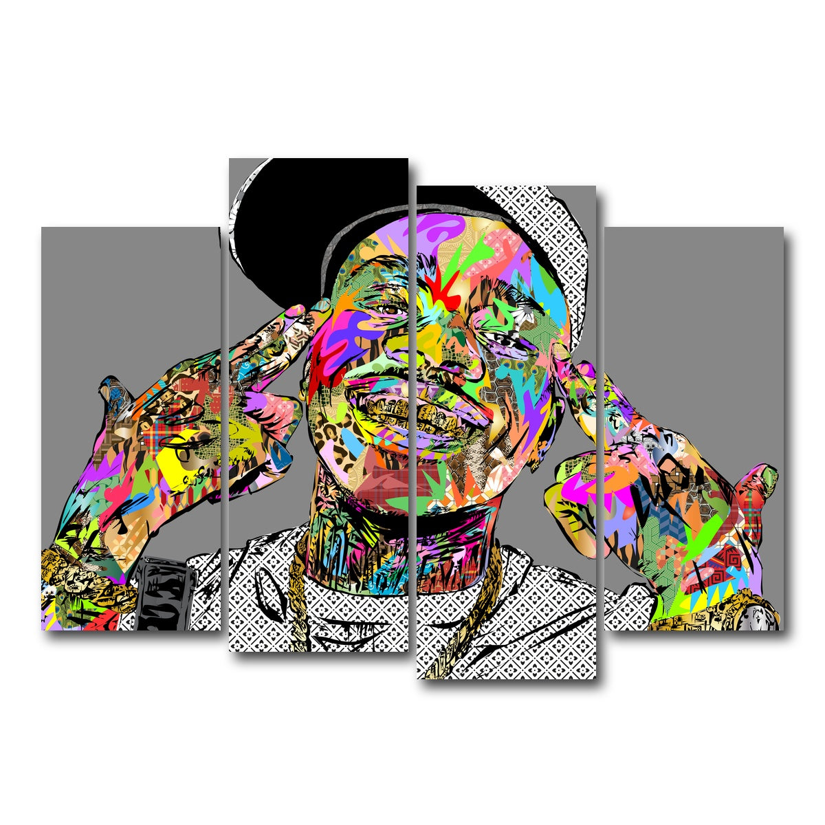 AUTO-MOCKUP WHITE | DABABY | 4 Piece | Gallery Wrap Canvas | group=4_normal