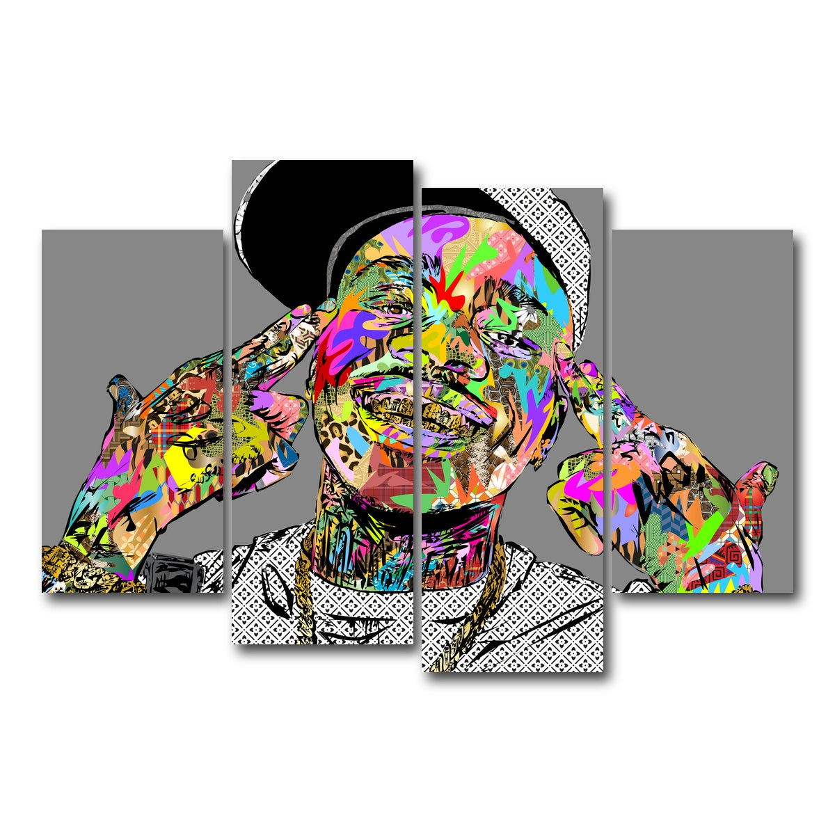 AUTO-MOCKUP WHITE | DABABY | 4 Piece | Gallery Wrap Canvas | group=4_short