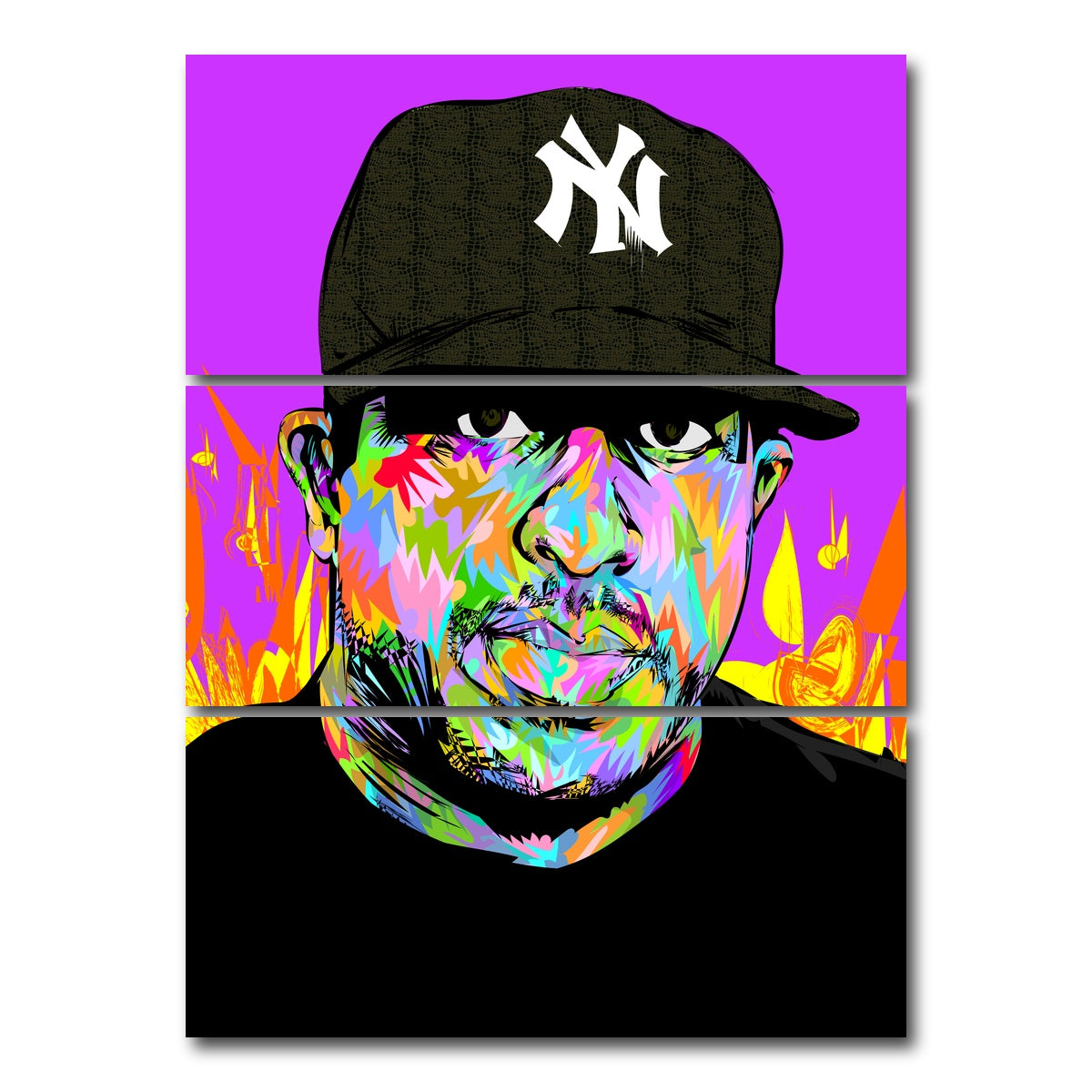 AUTO-MOCKUP WHITE | DJ PREMIER | 3 Piece | Gallery Wrap Canvas | group=8x18_stacked