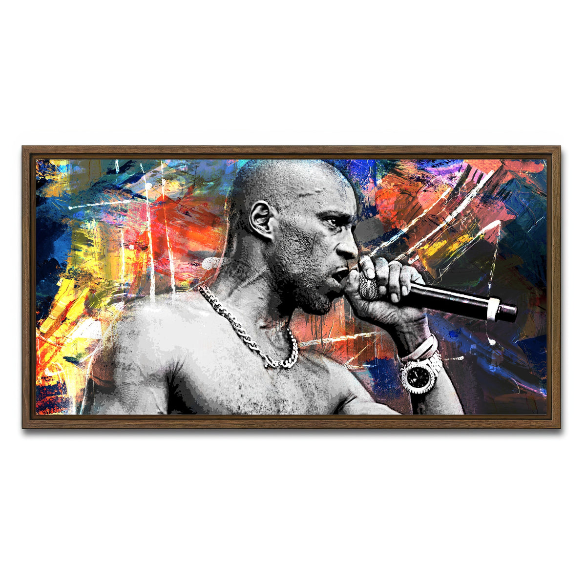 AUTO-MOCKUP WHITE | DMX Abstract | 1 Piece | Walnut Framed Canvas | group=2x1