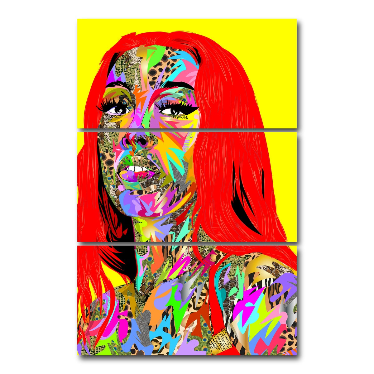 AUTO-MOCKUP WHITE | DOJ CAT | 3 Piece | Gallery Wrap Canvas | group=12x24_stacked