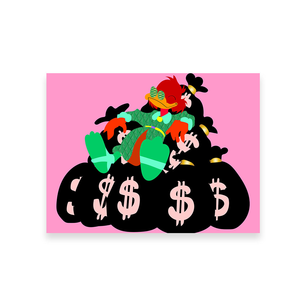 Donald Money Pile Wall Art