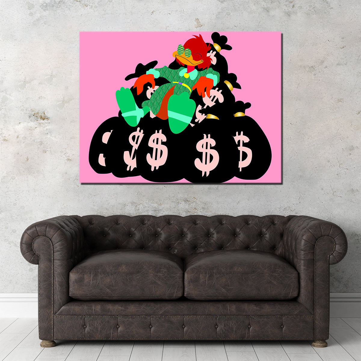 Donald Money Pile Wall Art