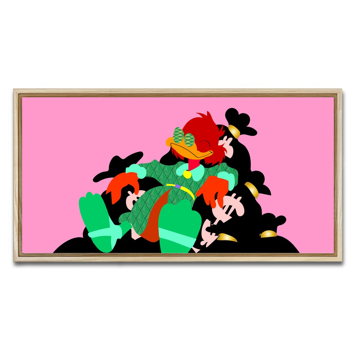 AUTO-MOCKUP WHITE | DONALD MONEY PILE | 1 Piece | Natural Framed Canvas | group=2x1