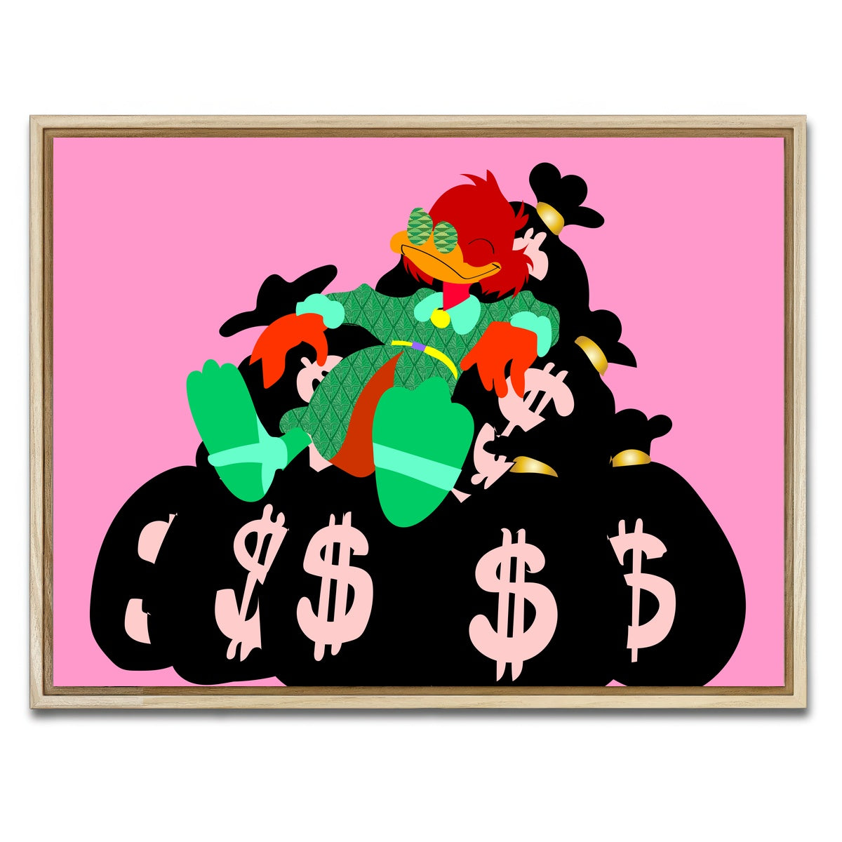 AUTO-MOCKUP WHITE | DONALD MONEY PILE | 1 Piece | Natural Framed Canvas | group=4x3