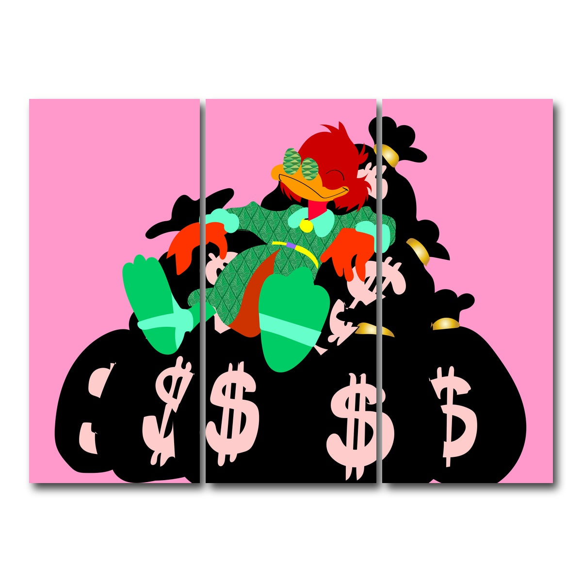 AUTO-MOCKUP WHITE | DONALD MONEY PILE | 3 Piece | Gallery Wrap Canvas | group=8x18