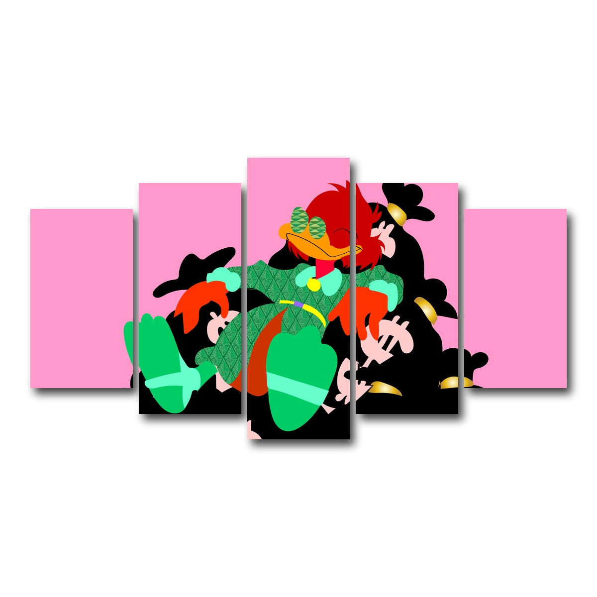 AUTO-MOCKUP WHITE | DONALD MONEY PILE | 5 Piece | Gallery Wrap Canvas | group=5_normal