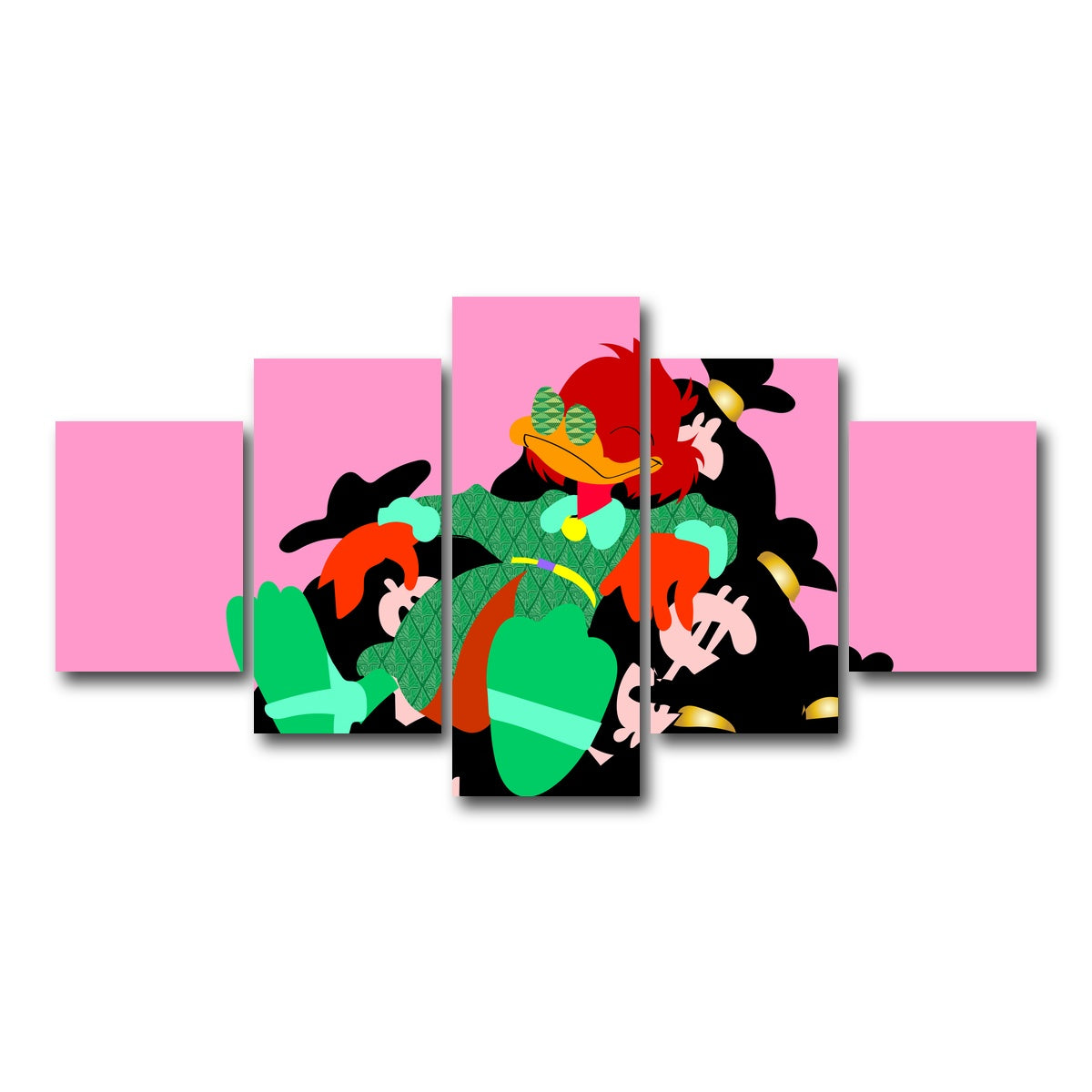 AUTO-MOCKUP WHITE | DONALD MONEY PILE | 5 Piece | Gallery Wrap Canvas | group=5_short