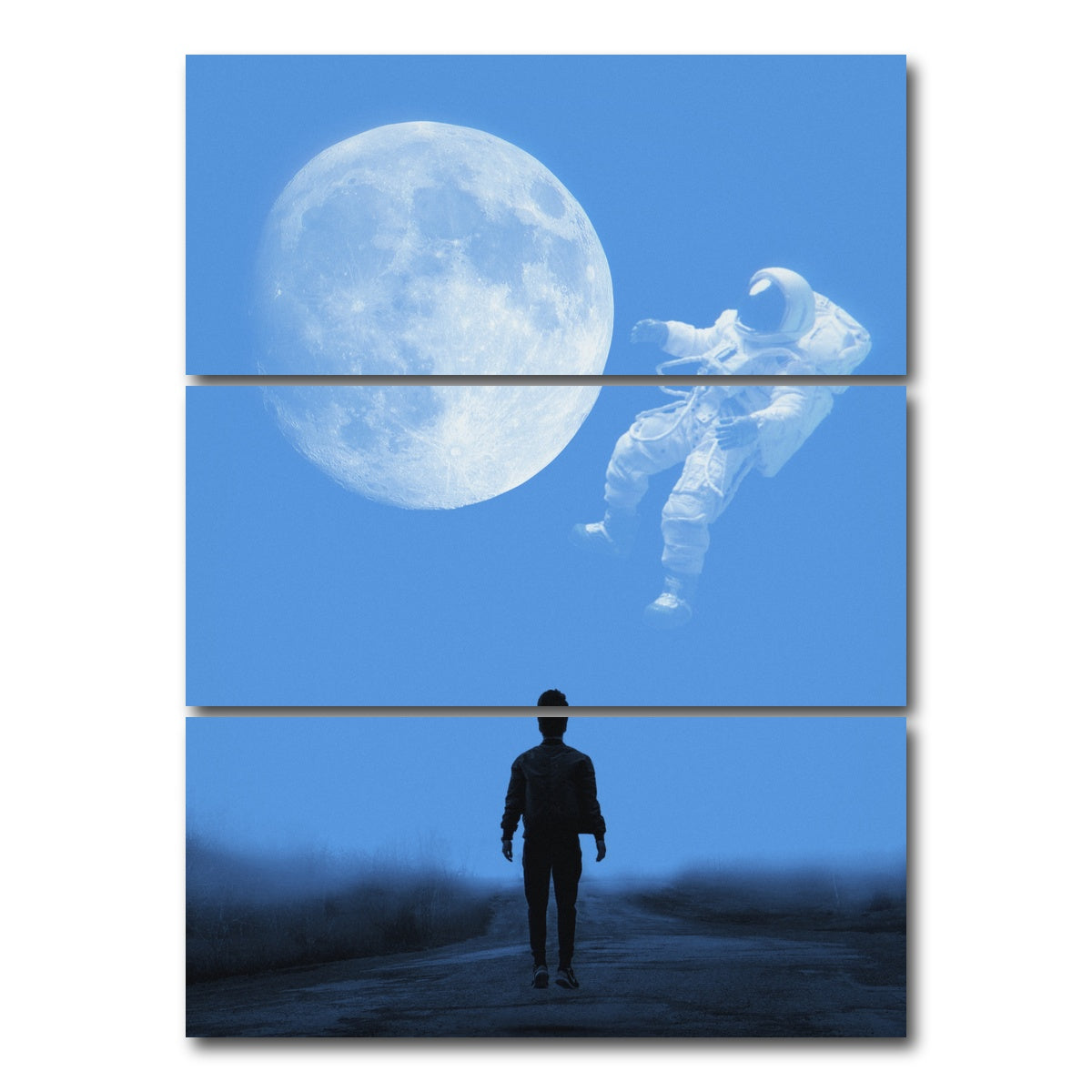 AUTO-MOCKUP WHITE | DREAM AS HIGH AS THE SKY | 3 Piece | Gallery Wrap Canvas | group=8x18_stacked