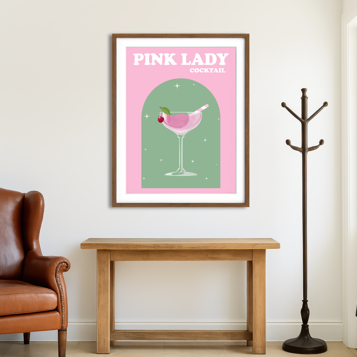 AUTO-MOCKUP ROOM | Drink Pink Lady Wall Art